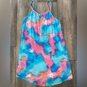 SO Brand Watercolor Tie Dye Punk Blue Purple Tank Swing Dress Girl’s Size 10